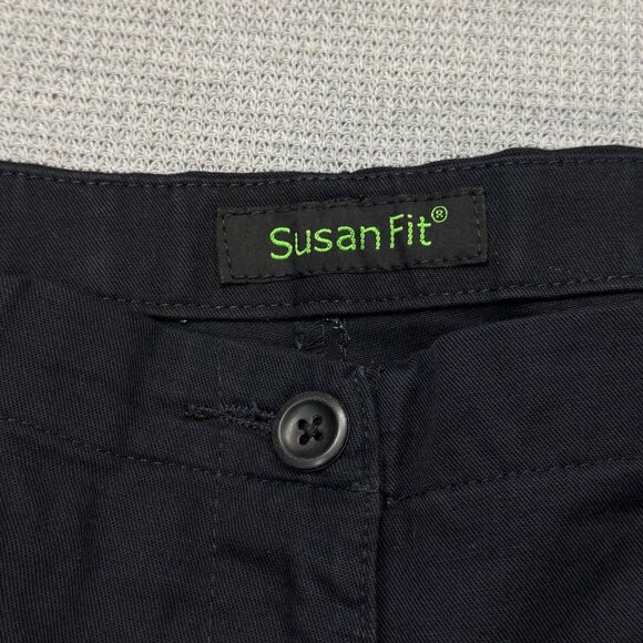 Cintas Womens Black Susan Fit Cargo Pants Flat Front High Rise Pockets Sz 16 Reg - Picture 6 of 13